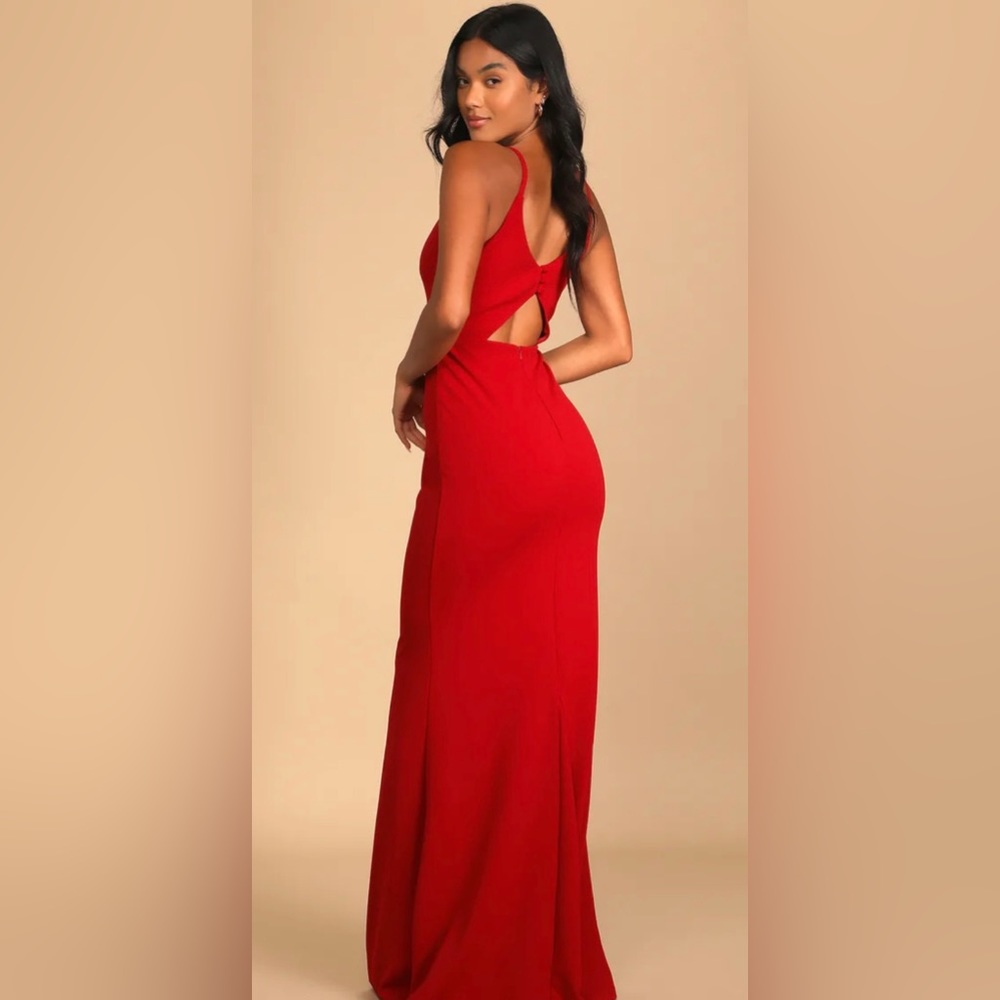 Moments Of Bliss Rust Red Backless Mermaid Maxi Dress